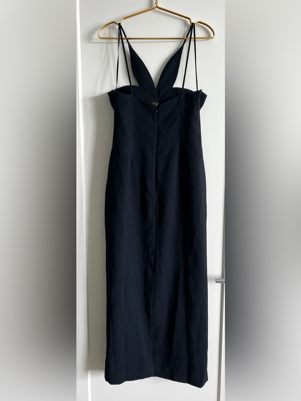 Torn by Ronny Kobo Stephanie Black Cutout Midi Dress Sz Medium Cocktail Evening - Picture 13 of 16
